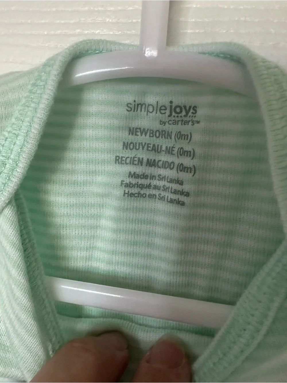 Carter’s Classic Mint Stripe Baby One-Piece Bodysuit